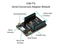 WiFi Bluetooth Module ESP32-CAM with Programmer